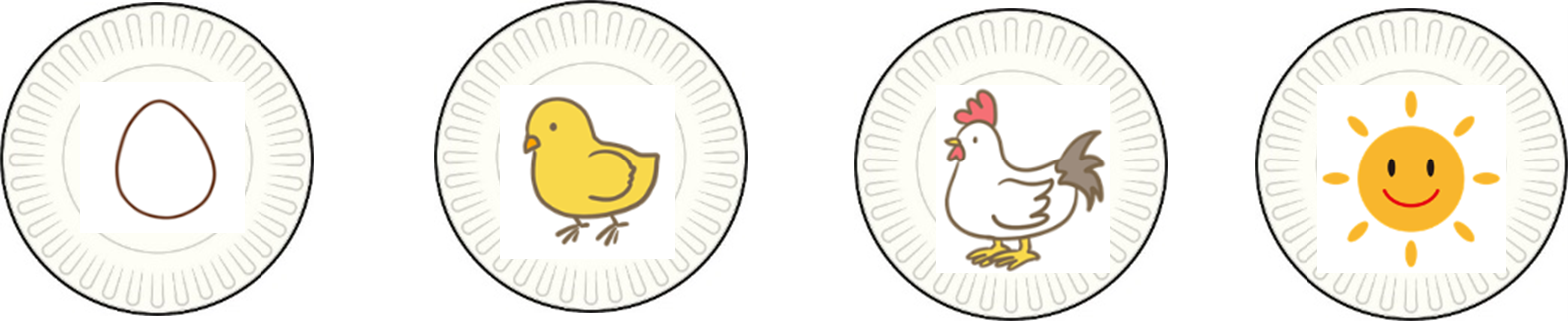 「紙皿シアタ」の例（コロコロたまご）の図