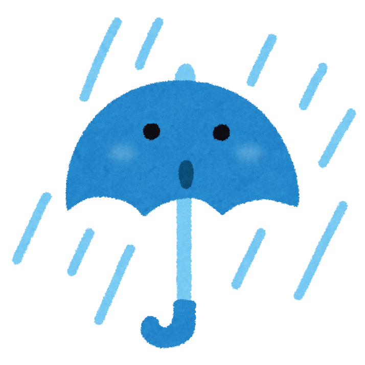 雨と傘のイラスト