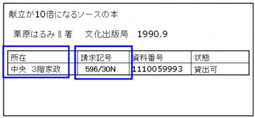 OPAC検索時の画面例のイラスト