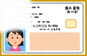 オンライン利用者登録証明書撮影の悪い例（光の反射や影等で、文字が読み取れない）