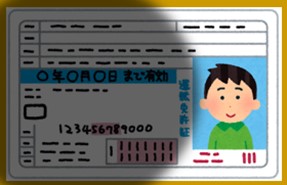 オンライン利用者登録証明書撮影の悪い例（光の反射や影等で、文字が読み取れない）