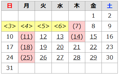 2026年5月の休館日は7日、11日、14日、18日、25日です。3日、4日、5日、6日は祝日開館日で開館時間は午前9時から午後5時までです。5月11日から5月29日までの火曜日から金曜日は、蔵書点検作業のため、ご利用いただけない室・資料があります。