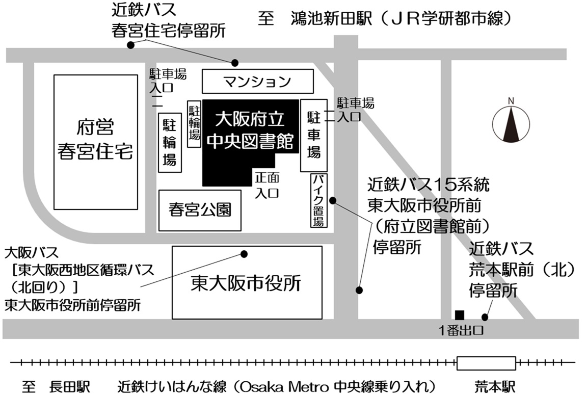 大阪府立中央図書館地図