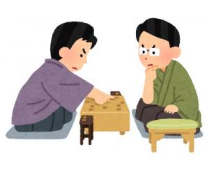 対局している将棋棋士のイラスト