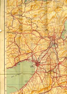 Motor Road Map of Kobe,Osaka,Kyoto and surrounding districts