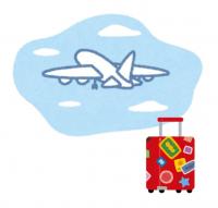 飛行機とスーツケースの絵