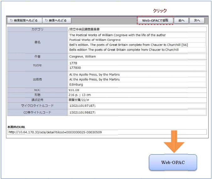 Web-OPACで閲覧ボタン