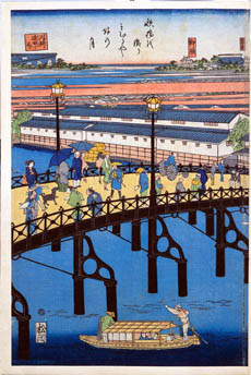 浪花繁栄東堀鉄橋の図
